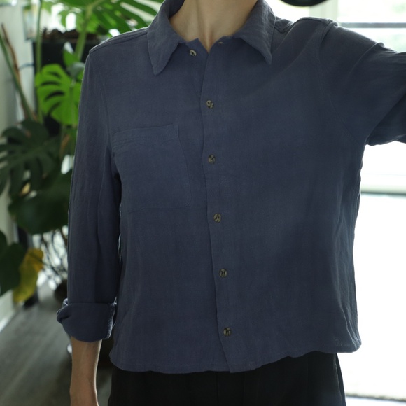 Rhythm Blue Button Up Shirt XS - Picture 3 of 12
